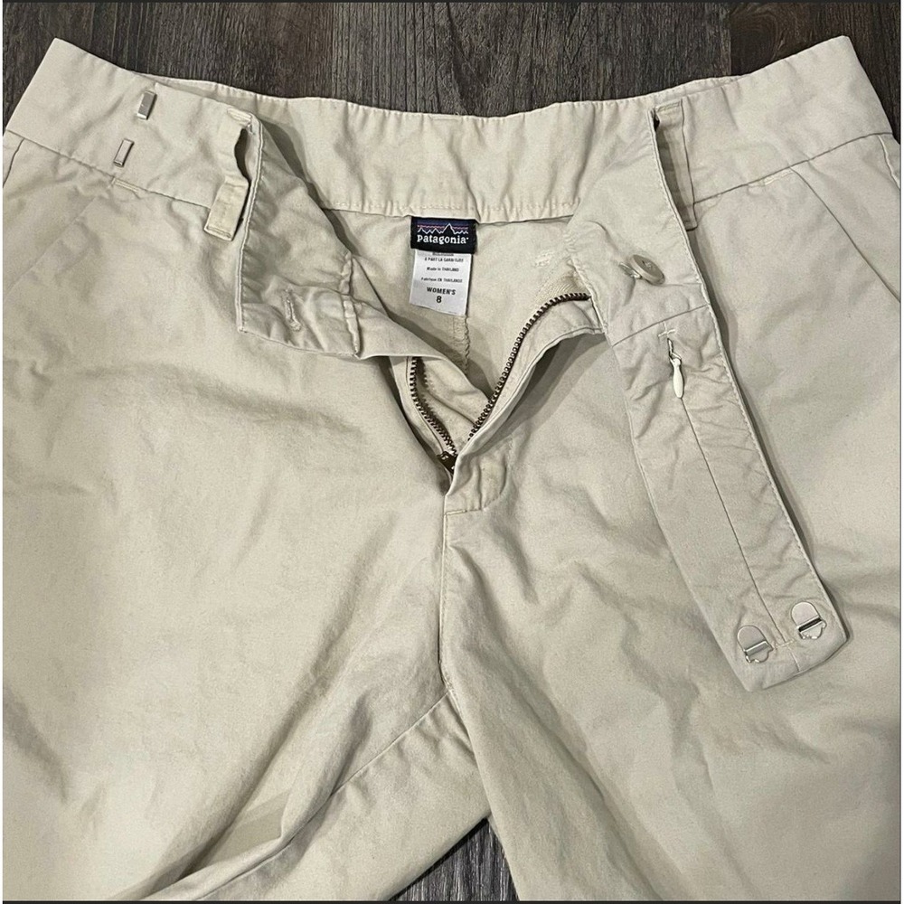 Patagonia Womens 8 Tan Khaki Organic Cotton Utility Hiking‎ Pants Straight Leg - Picture 3 of 7
